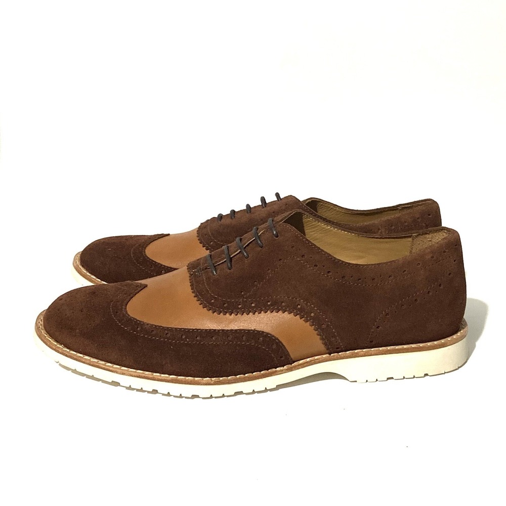 Brooks Brothers Wingtip Brown Suede Dress Shoes Oxford Red Fleece Men's 9 - Picture 7 of 10